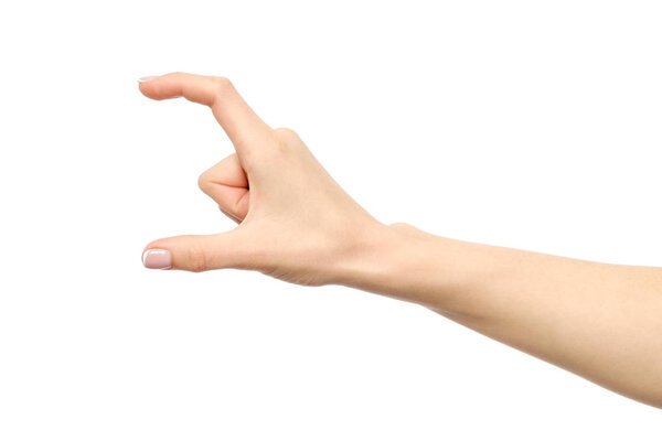 Hand showing size gesture isolated