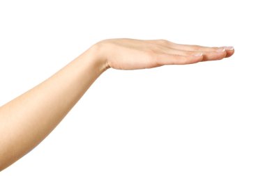 Kadın gergin eli ile palm açın