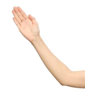 İzole kadın gergin el