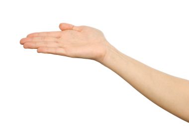 Kadın gergin eli ile palm açın