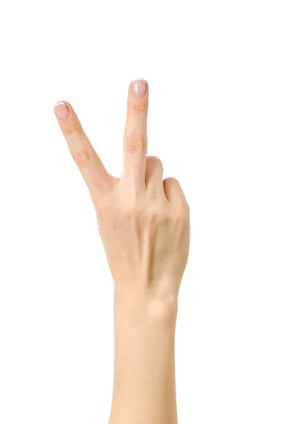 Handzählen. Zwei Finger. isoliert — Stockfoto