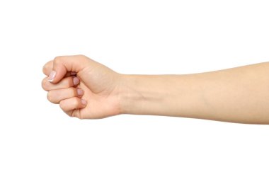 Kadın eli yumruk hareketi ile