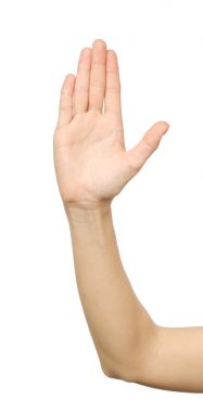 Kadın eli dur hareketi ile