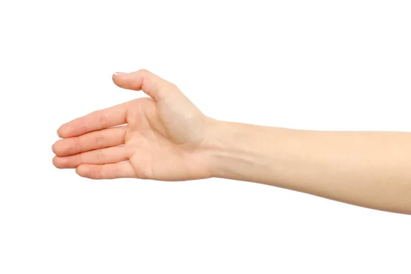 A mão da mulher que está disposta a fazer um acordo — Fotografia de Stock