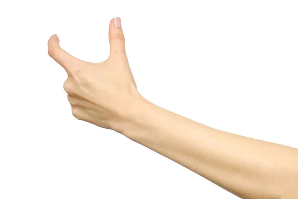 Handen visar storlek gest isolerade — Stockfoto