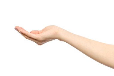 Kadın gergin eli ile palm açın