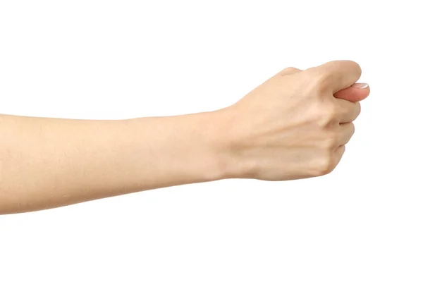 La mano de la mujer que hace fig — Foto de Stock