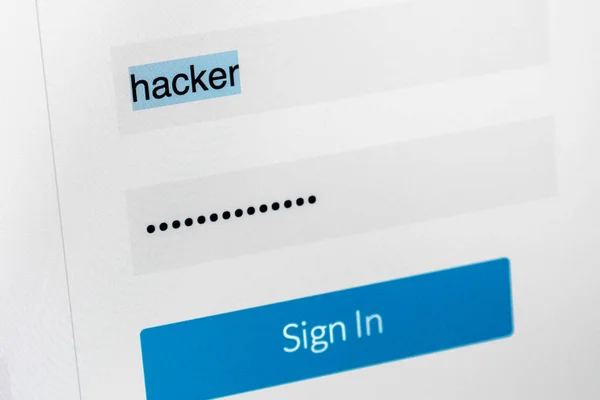 Login and password fields on screen — Stock Photo, Image