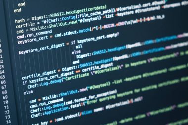 Bilgi teknolojisi kavramı. Komut dosyası metni ekranda kodlama