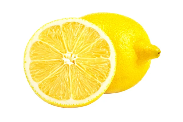Gelbe Zitrone isoliert auf Weiß — Stockfoto