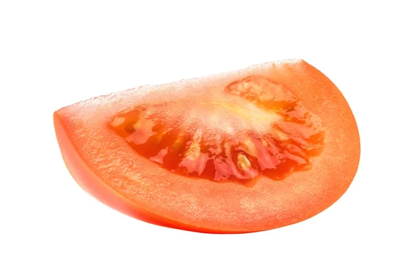 Slice of fresh tomato, isolated on white — Stock Photo, Image