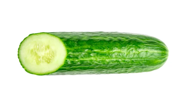 Sliced fresh cucumber isolated on white — Stock Photo, Image