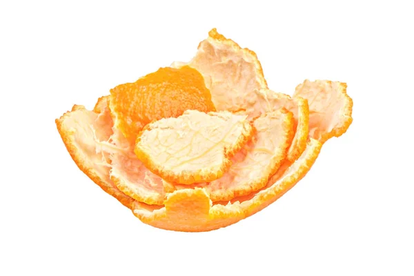 Cáscara de mandarina aislada en blanco — Foto de Stock