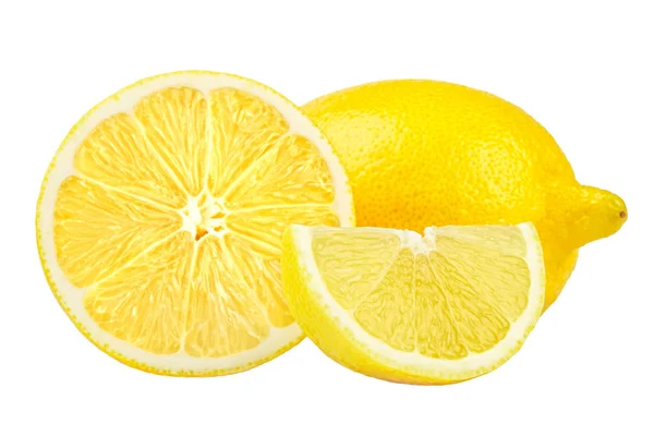Sarı limon beyazda izole — Stok fotoğraf
