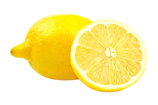 Yellow lemon citrus fruit isolated on white — Stock Photo, Image