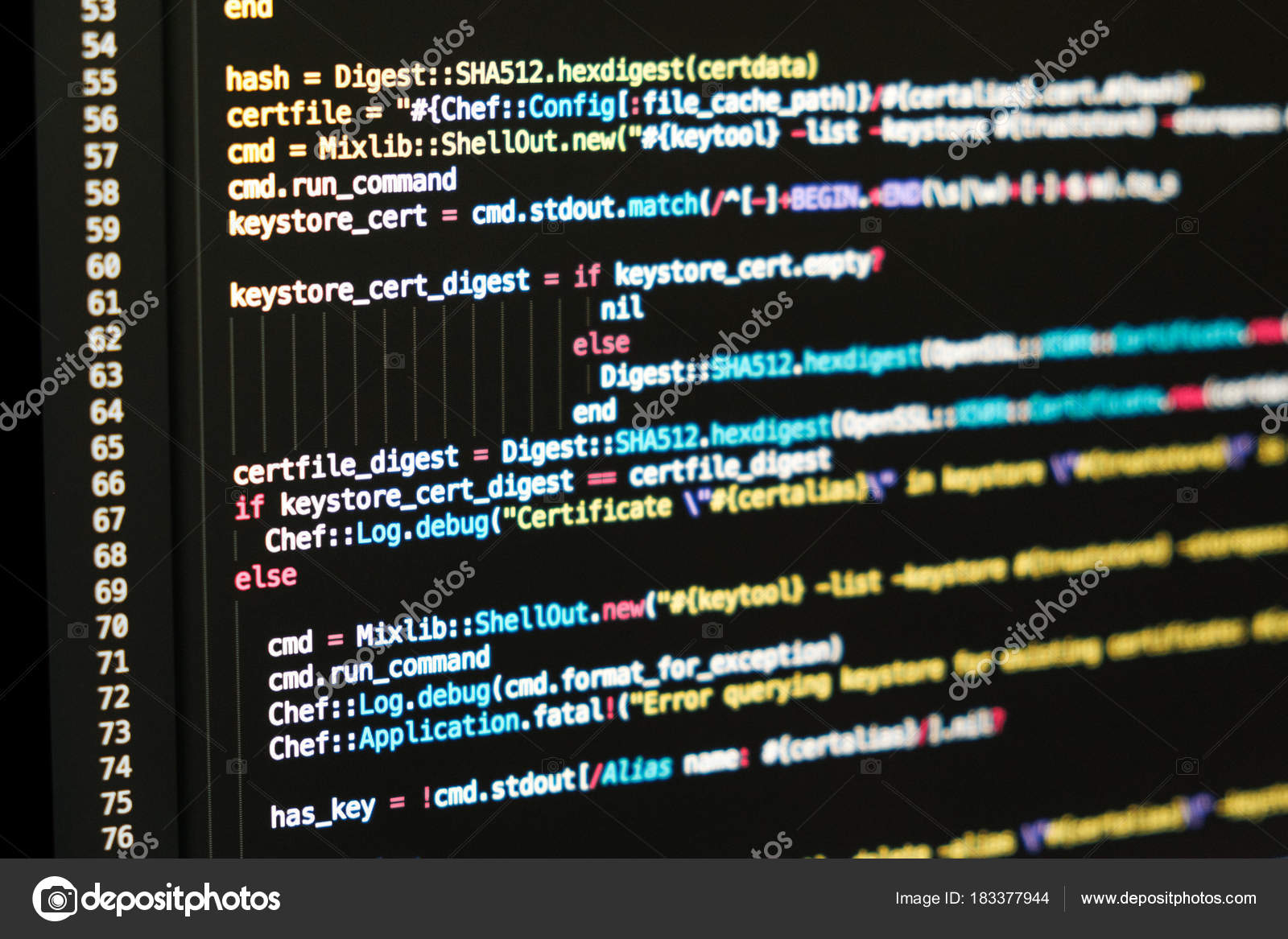 Desktop Source Code Technology Background Developer Stock Photo