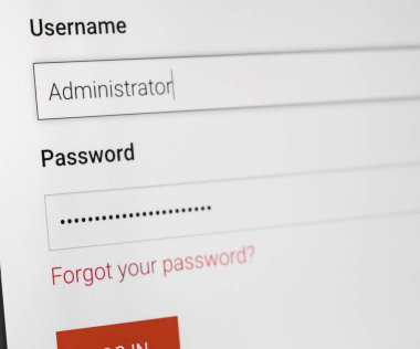 Dolu giriş ve noktalar parola oturum açma ekranında tarafından gizli