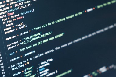 Yazılım geliştirici programlama kodu. Soyut backgroung