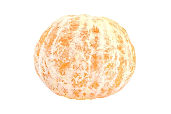 Geschälte reife Mandarine isoliert auf weiß — Stockfoto