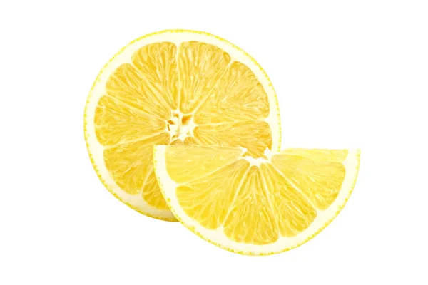 Жовтий лимон цитрусові фрукти ізольовані на білому — стокове фото