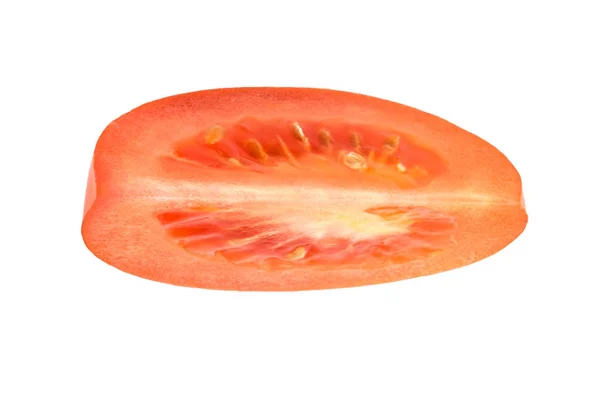 Slice of fresh tomato, isolated on white — Stock Photo, Image