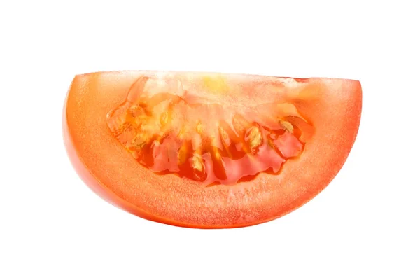 Taze domates dilimi, beyaz üzerine izole edilmiş. — Stok fotoğraf