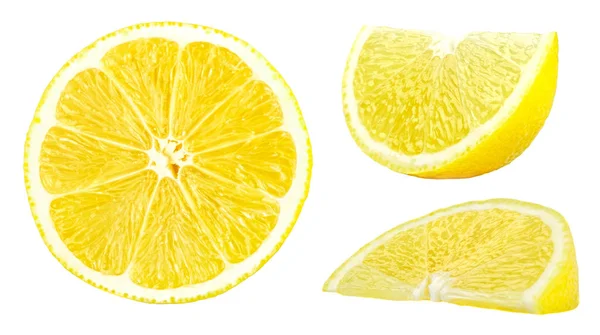 Colección de limones amarillos frescos aislados sobre blanco — Foto de Stock
