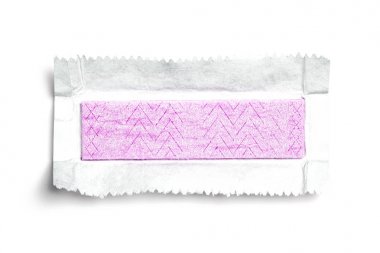 Beyaz arka plan üzerinde unwrapped sakız Üstten Görünüm