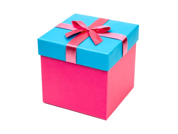 Gift box with ribbon bow. Holiday present — Stock Photo, Image