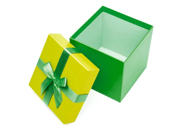Caja de regalo con lazo de cinta. Regalo de vacaciones —  Fotos de Stock