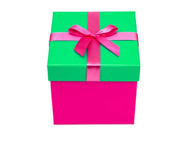 Gift box with ribbon bow. Holiday present — Stock Photo, Image