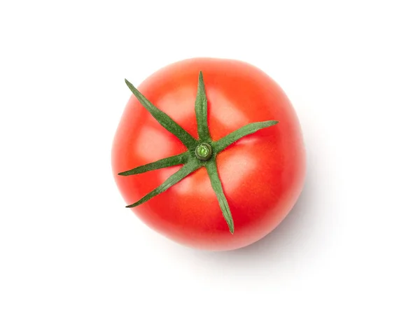 番茄在白色背景上的分离。顶视图 — 图库照片