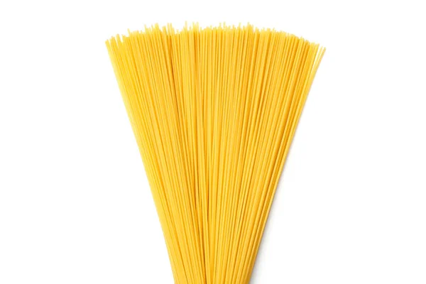 Spaghetti on isolated white background. Top view — Stock Photo, Image