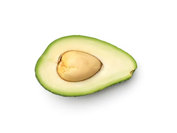 Fresh Half Sliced Avocado Isolated White Background Top View — Stock Photo, Image