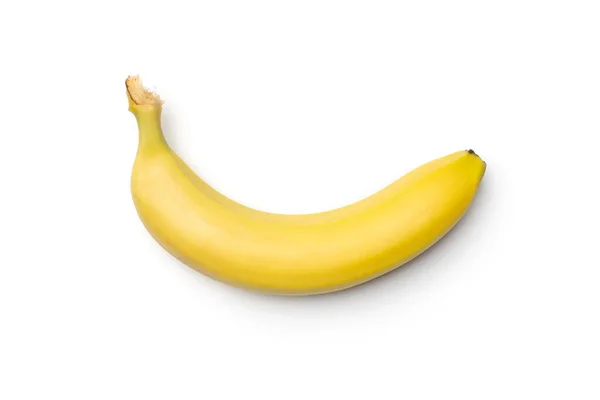 新鲜香蕉在白色背景上被隔离 顶部视图 — 图库照片