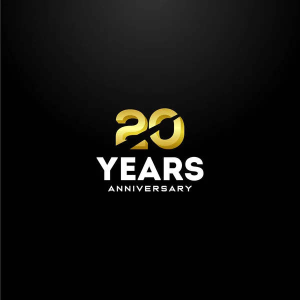 Anni Anniversario Numero Oro Vector Design — Foto Stock