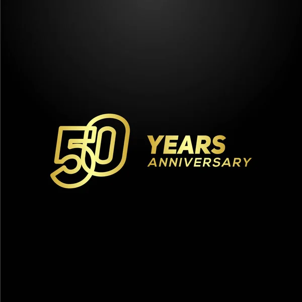 Anos Anniversary Gold Line Number Vector Design — Vetor de Stock