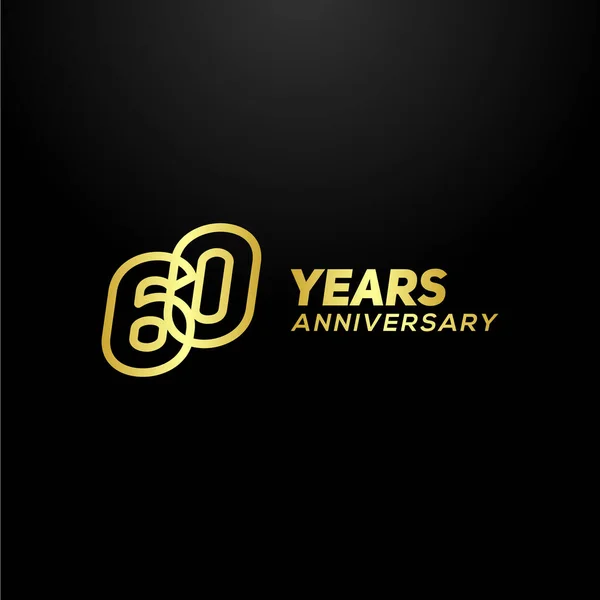 Years Anniversary Gold Line Number Vector Design — Stockový vektor