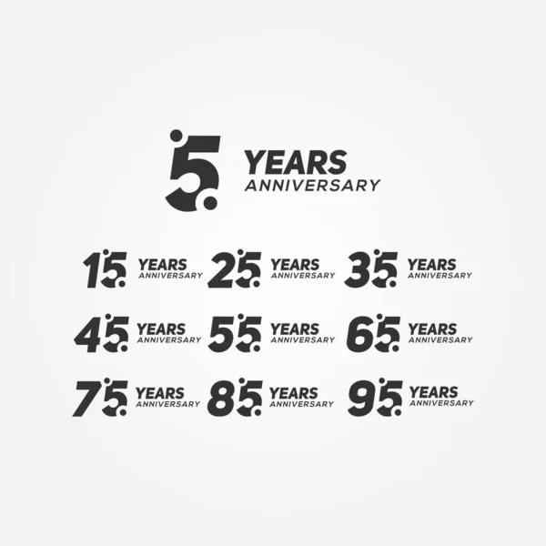 Set Years Anniversary Vector Design — Stock Vector