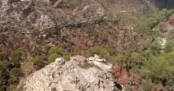 Scenic Eroded Sandstone Cliffs Rock Formations Garden Stone Blue Mountains — Stock Video