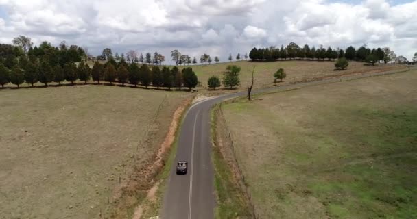 Bending Road Scenic Green Valley Cattle Farms Australian Blue Mountains — Stock Video