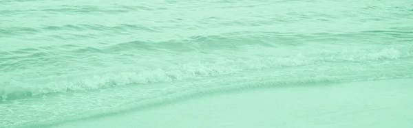 Closeup Sea Ocean Wave Water Light Mint Green Foam Web — Stock Photo, Image