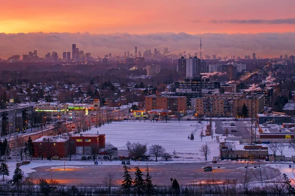 Toronto, Ontario, Canada - January 9, 2020: Aerial top view of m — Stock Photo, Image