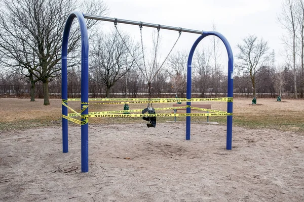 Toronto Ontario Canada March 2020 Closed Outdoor Playground Kids Play — Stock Photo, Image
