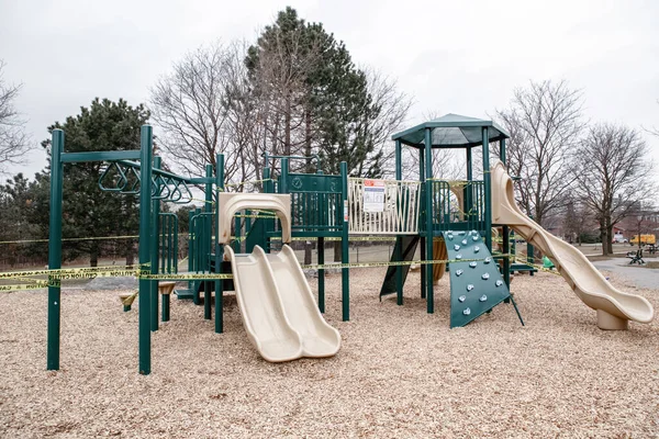 Toronto Ontário Canadá Março 2020 Parque Infantil Livre Fechado Crianças — Fotografia de Stock