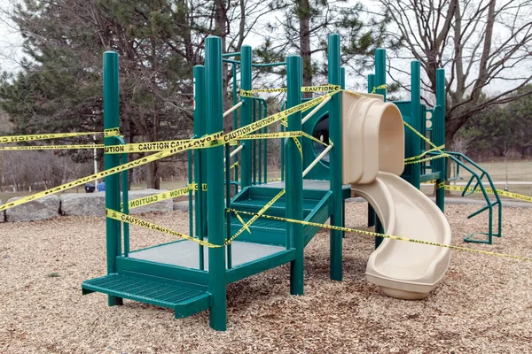 Toronto Ontário Canadá Março 2020 Parque Infantil Livre Fechado Crianças — Fotografia de Stock