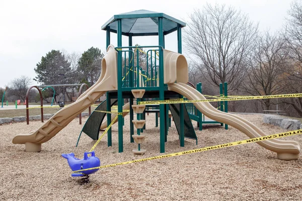 Toronto Ontario Canada March 2020 Closed Outdoor Playground Kids Play — Stock Photo, Image