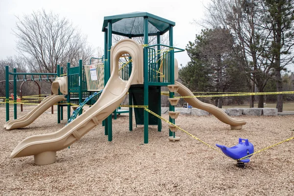Toronto Ontário Canadá Março 2020 Parque Infantil Livre Fechado Crianças — Fotografia de Stock