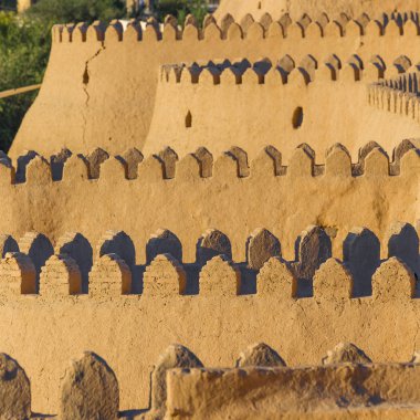 Hiva, Özbekistan'a antik duvar görünümünü