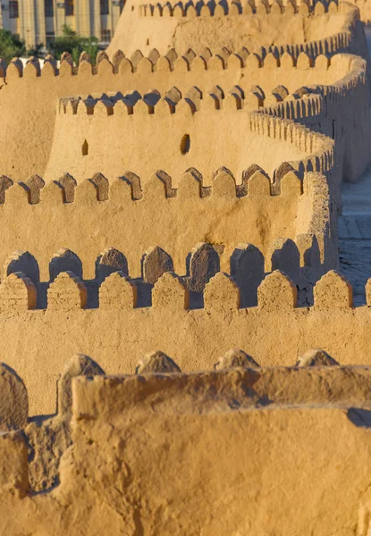 Hiva, Özbekistan'a antik duvar görünümünü